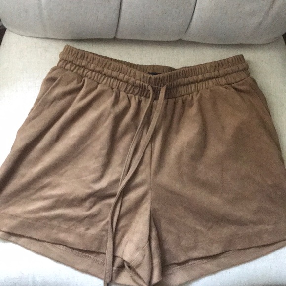 Faux Suede Drawstring Shorts - Picture 1 of 4